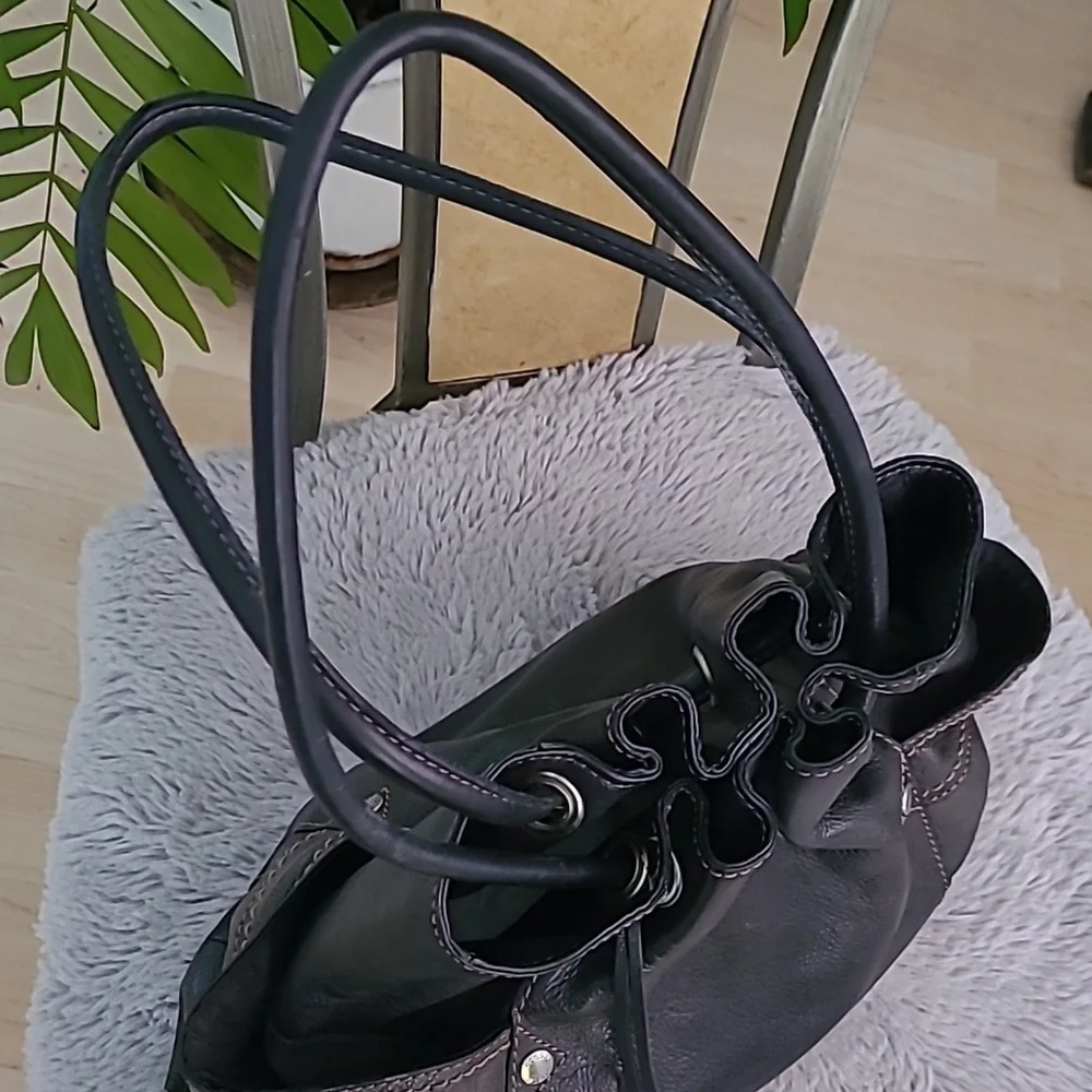 Fossil Leather Drawstring Bag ❤️